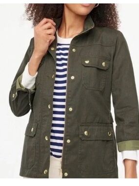 J. Crew Women’s Downtown Waxed Field Jacket in Olive XS